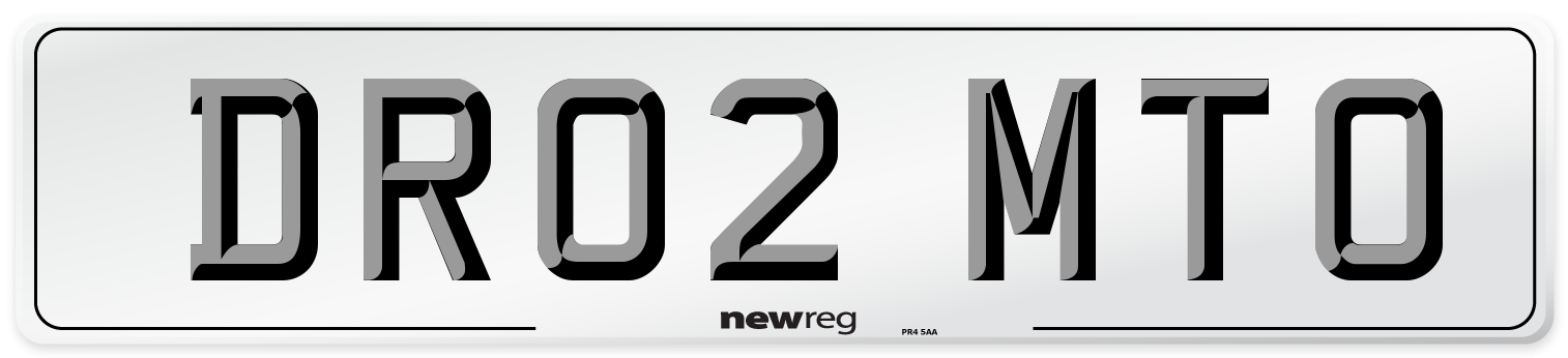 DR02 MTO Number Plate from New Reg